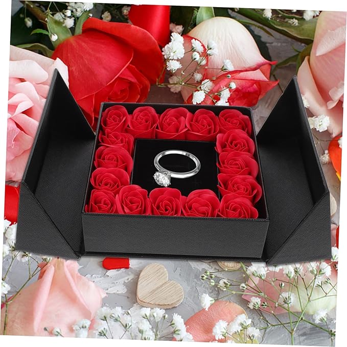 LOVEFLOWER™ 16 ROSAS + CAJA + LAZO + TARJETA DE AMOR + BOLSA DECORA LOVE