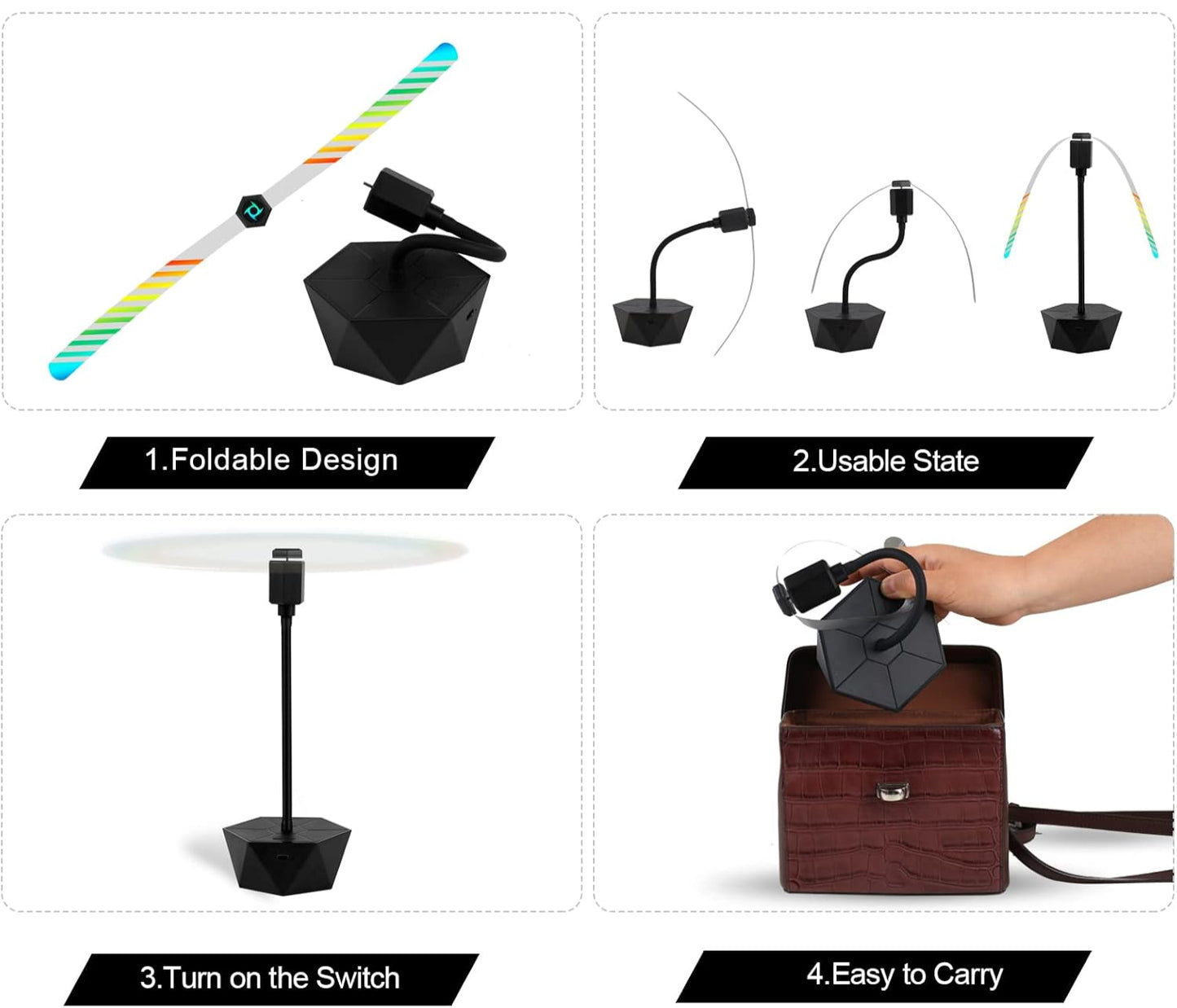 🌟 Ventilador Repelente de Moscas para Mesa (Batería) + Cargador USB + Luz Led 🌟