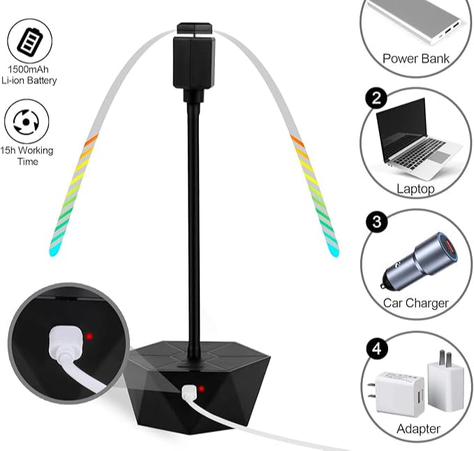 🌟 Ventilador Repelente de Moscas para Mesa (Batería) + Cargador USB + Luz Led 🌟
