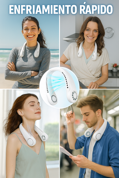 VENTILADOR CUELLO KAZATE PRO™ SIN ASPAS Y RECARGABLE, ENVÍO GRATIS 24 HORAS
